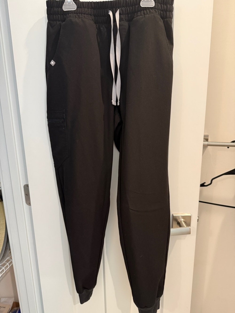 Figs Women’s Black Jogger Pants with White Drawstring